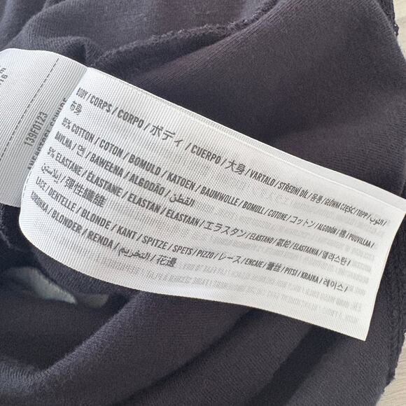 Abercrombie & Fitch Black Lace Long Sleeve Sweatheart Bodysuit XS Goth Sheer - Picture 5 of 7